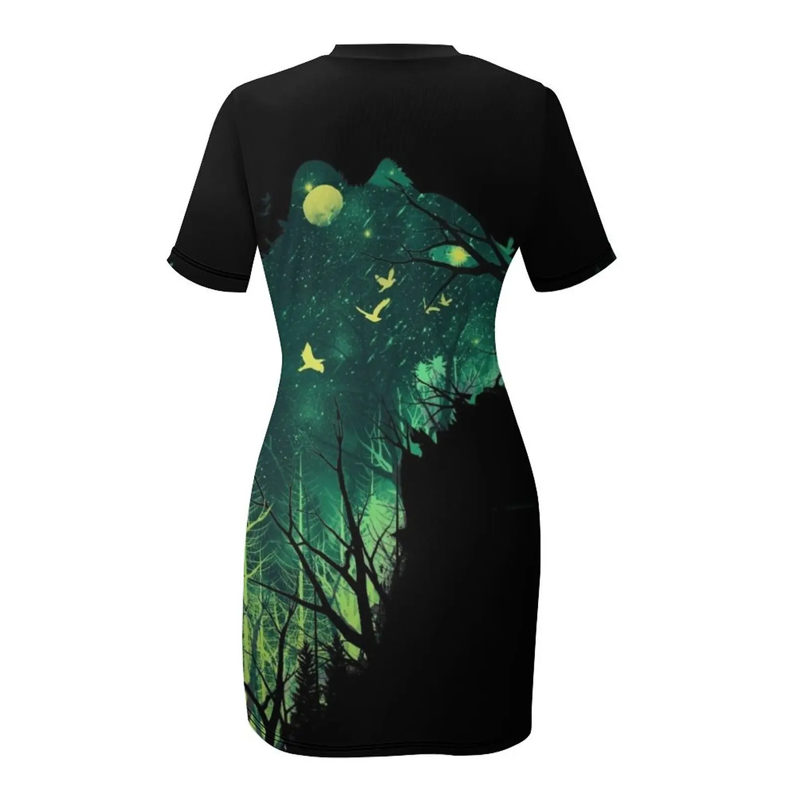 Sukienka Space Tiger z krótkim rękawem, sukienki na studniówkę, sukienki na specjalne okazje, długa sukienka, sukienki na imprezy, sukienka damska