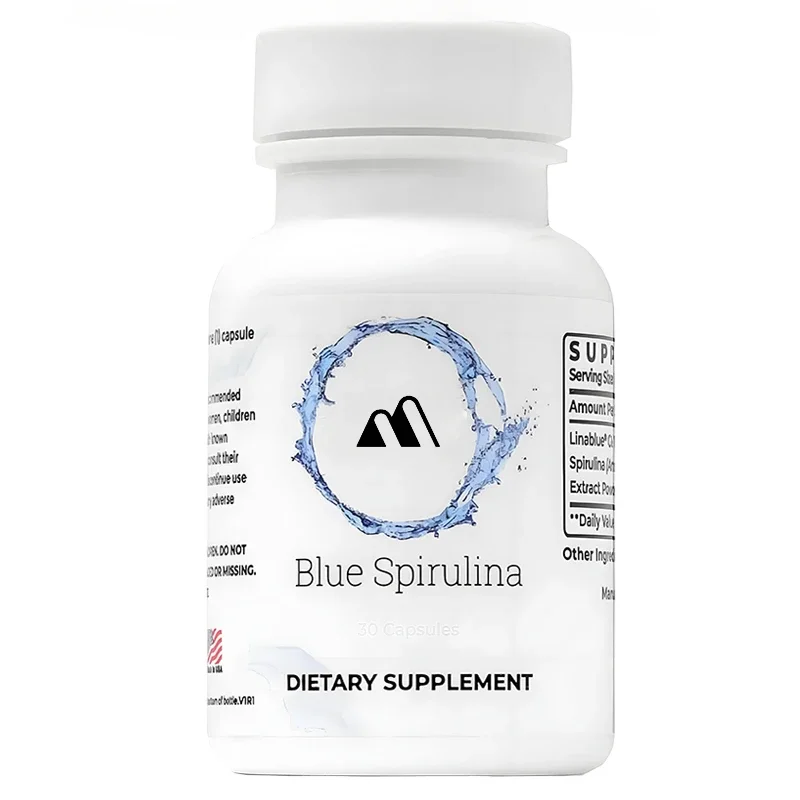 Cápsulas de espirulina azul pura orgánica | | Superfood natural | | Suplementos de cianina de plantas probióticas | | y Piel Y Oral