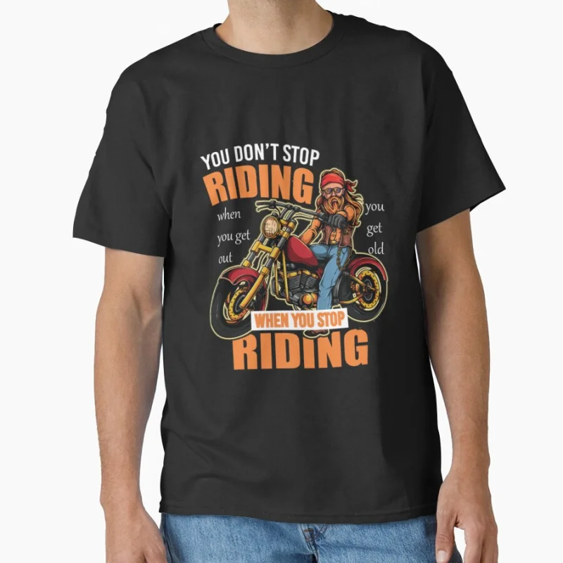 

You Don't Stop Riding when you get old vintage cafe racer Funny road racer gift t shirt for Motocycle lover large size tops
