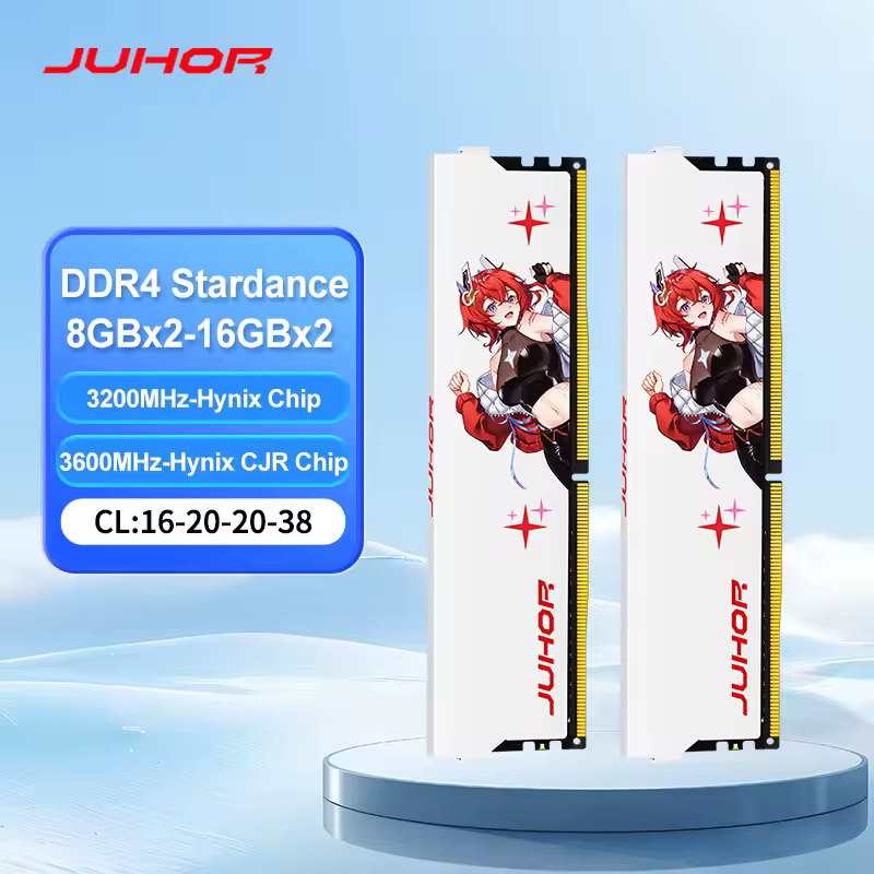 Memória RAM JUHOR DDR4 16GBx2 8GBx2 Memória para Desktop Udimm DDR4 3200 Novas Memórias Dimm