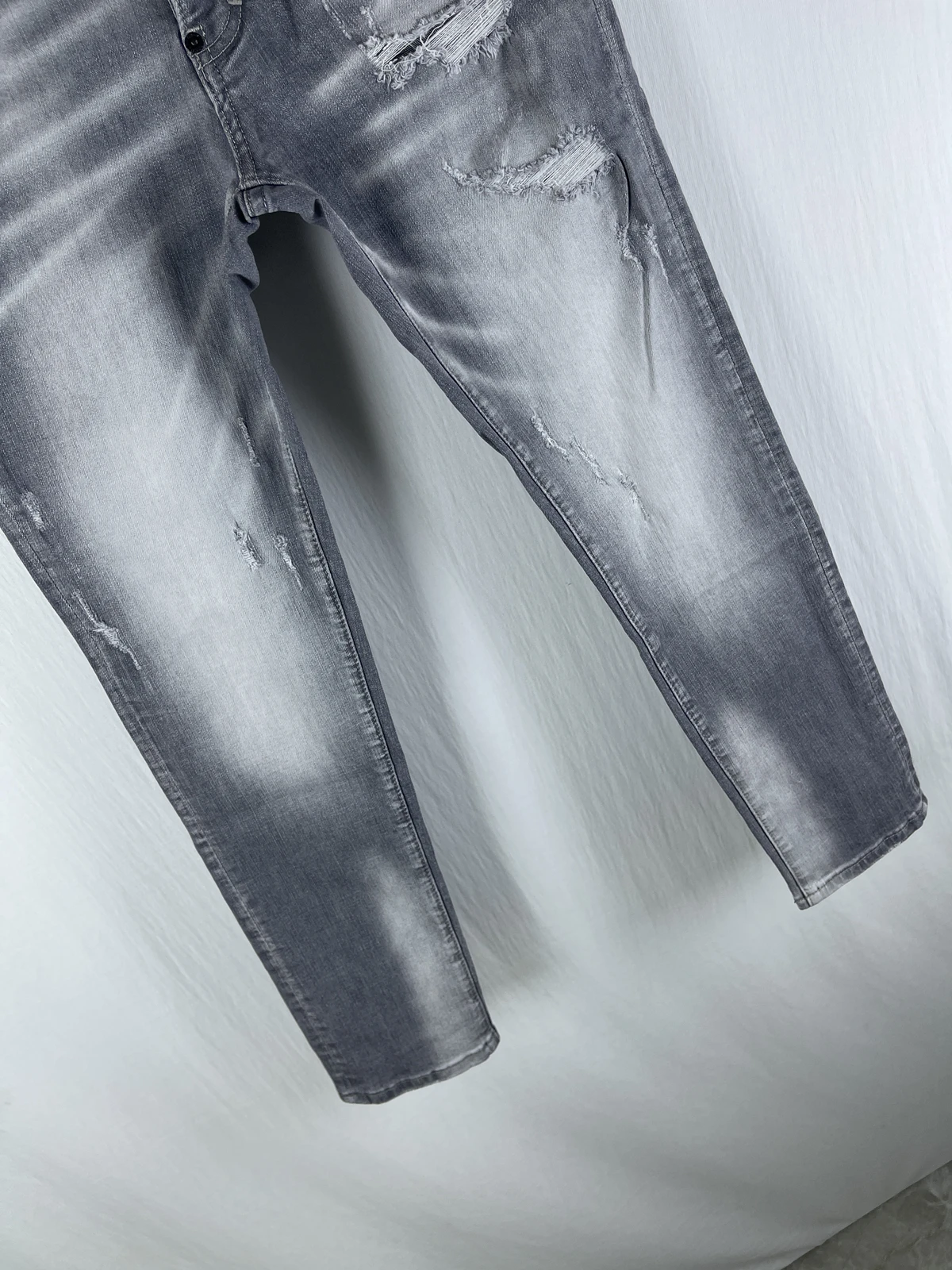 6069 Four Seasons New D2 Jeans Men's Three-Dimensional Cut Slim-Fit Grey Skinny Jeans Fashion Micro-Elastic All-Match