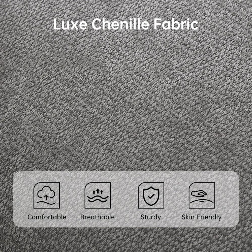 أرائك لغرفة المعيشة مقاس 106 بوصة، أريكة مقطعية مع مساند للذراع واسعة وإطار من الحديد الصلب، أريكة مضغوطة لغرفة المعيشة