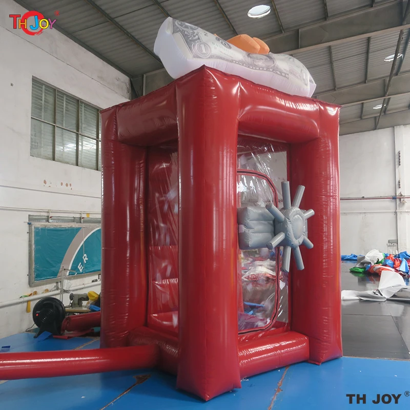 Fast Air Shipping 2x2m Red Inflatable Cash Cube Booth Inflatable Money Grab Box Machine for Business Advertising Event Promotion