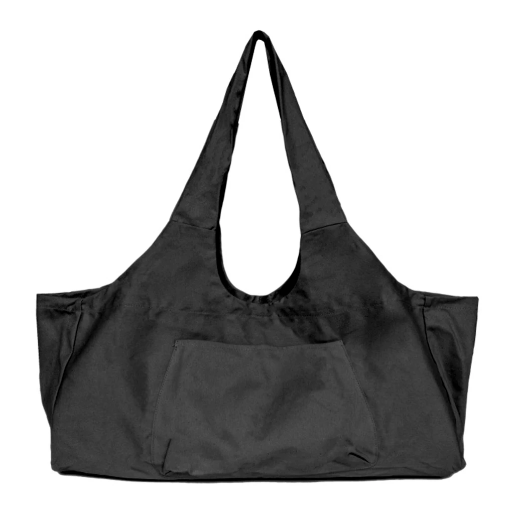 Canvas Yoga Mat Bag Large Capacity Pouch Portable Sports Exercise Shoulder Tote Training Beach Shoes Card Pocket