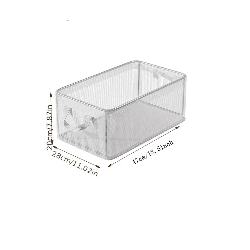 1 Pc Transparent PVC Solid Steel Frame Storage Box,waterproof,underwear Storage Basket,suitable for Home and Dormitory Use