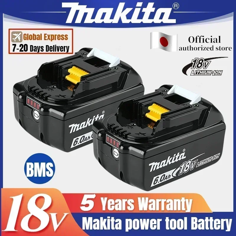 100% Original MAKITA 18V Battery 6.0Ah Rechargeable Battery for 18v MAKITA DDF487 DTD173 DHP487 Replacement Lithium Battery