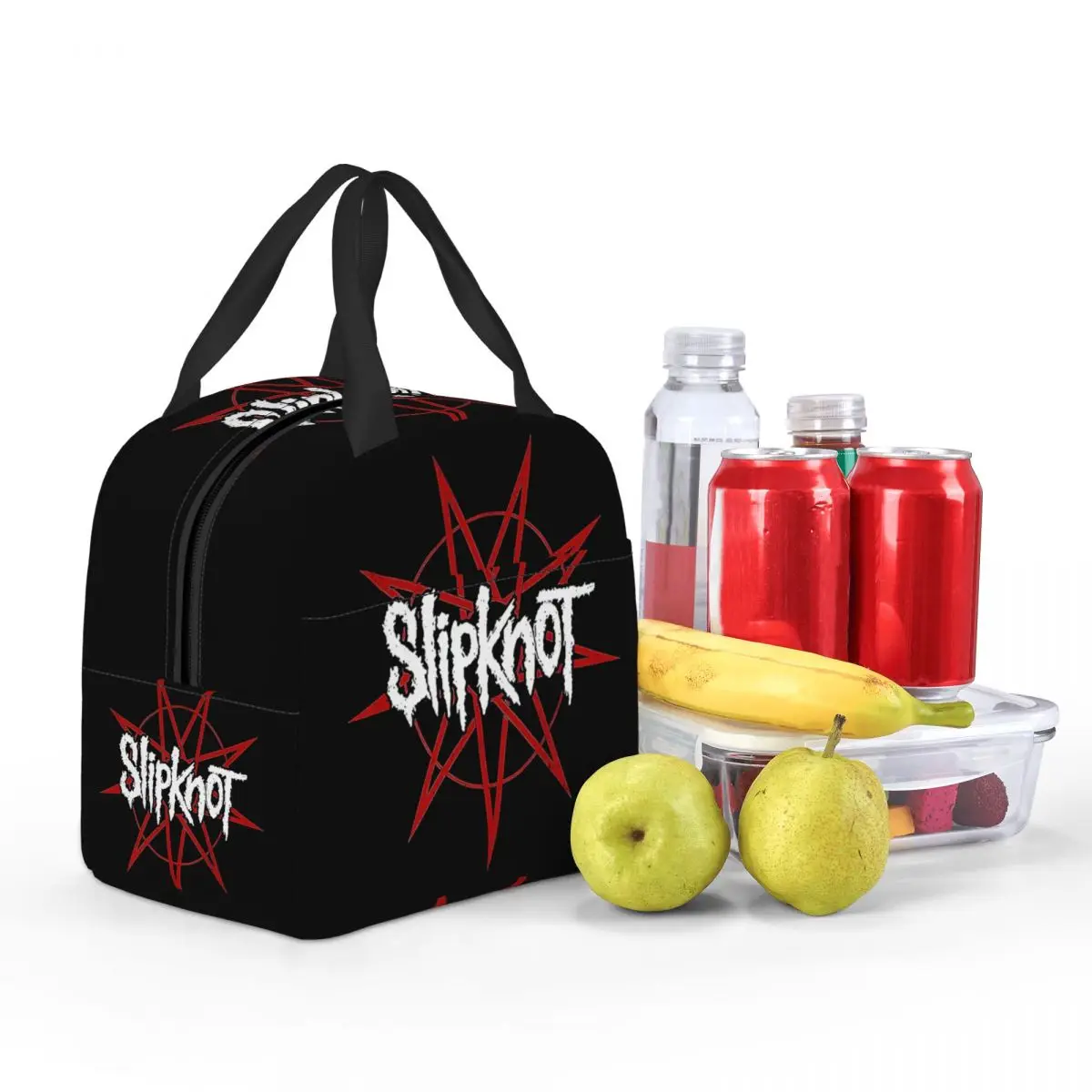 Custom Heavy Metal Rock Band Slipknots Insulated Lunch Bag for Outdoor Picnic Leakproof Cooler Thermal Lunch Box Women Kids