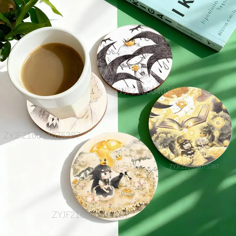 

L-Liar Princess And The Blind Prince Round Wooden Coasters For Cute Design Suitable for Drinks Tea,Coffee Home Gift Holidays