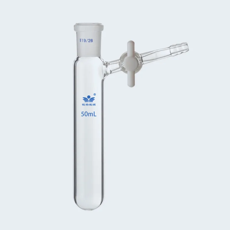 1Pcs Lab Glass 10/25/50/100/250ml Grinding mouth Reaction Flask, schlenk tube with PTFE piston