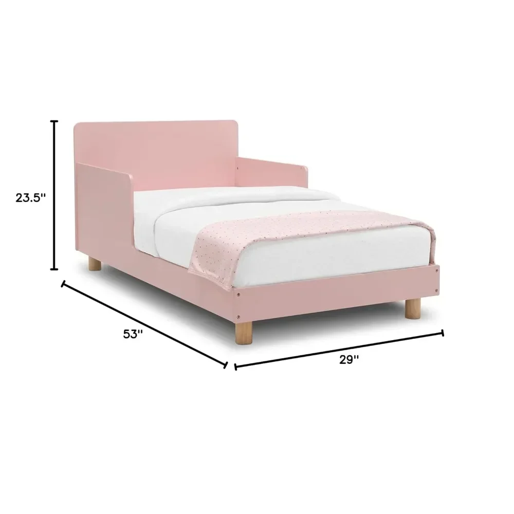 Child Bed with Anti Drop Guardrail, Pink Toddler Bed - Green Guardian Gold Certification, Pink Toddler Bed