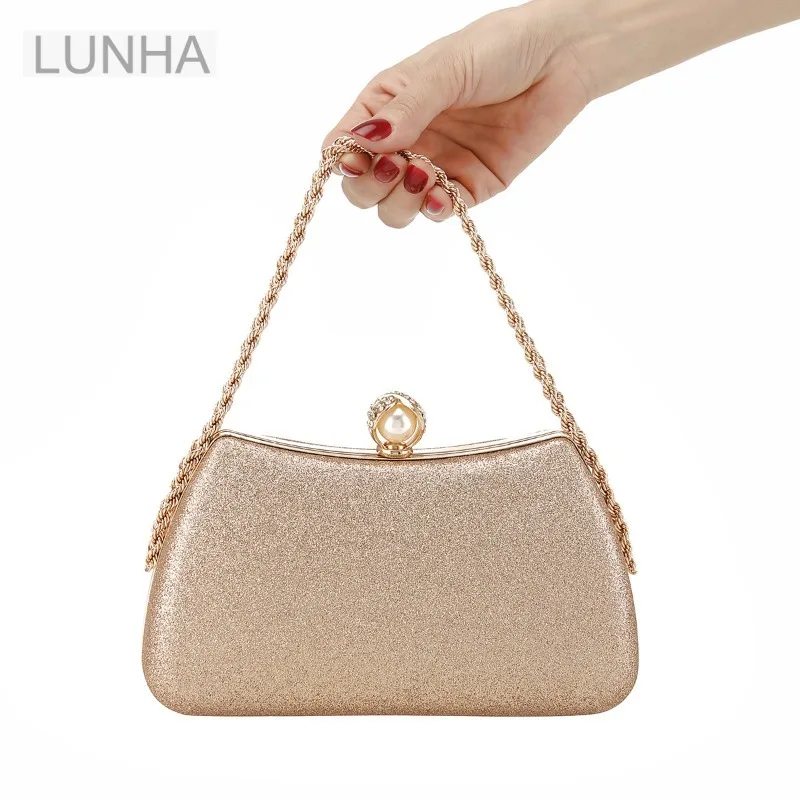 

Women's Luxury Box Clutch Bag with Chain Strap for Evening Party Wedding Dinner Purse Shoulder Handbag
