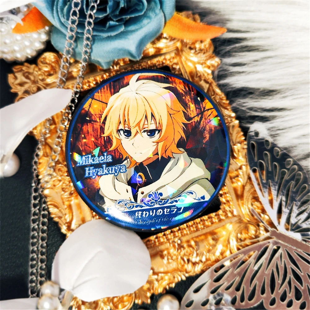 58mm Anime Seraph of the end Mikaela Yuichiro Hyakuya Yoichi Saotome Cosplay Costume Badge Pin SPTE Tinplate Brooch Accessories