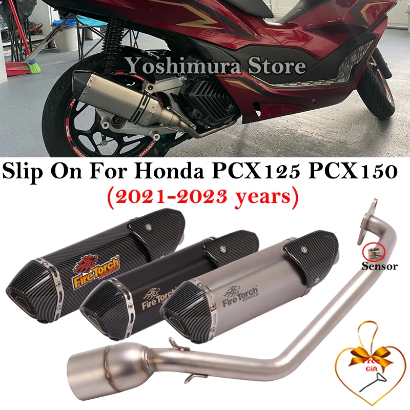 full-system-for-honda-pcx125-pcx150-pcx-125-150-2021-2022-motorcycle-exhaust-escape-muffler-db-killer-front-mid-pipe-db-killer