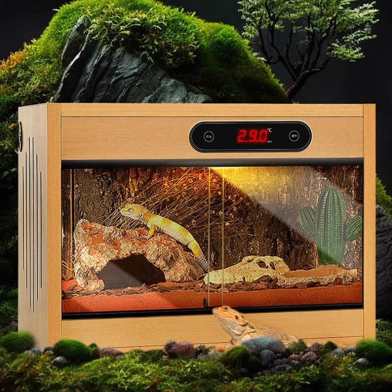

‌ Террариум для рептилий — интеллектуальное управление термостатом, водонепроницаемый панорамный резервуар для ящериц, вентилируемый стеклянный корпус для бородатых драконов