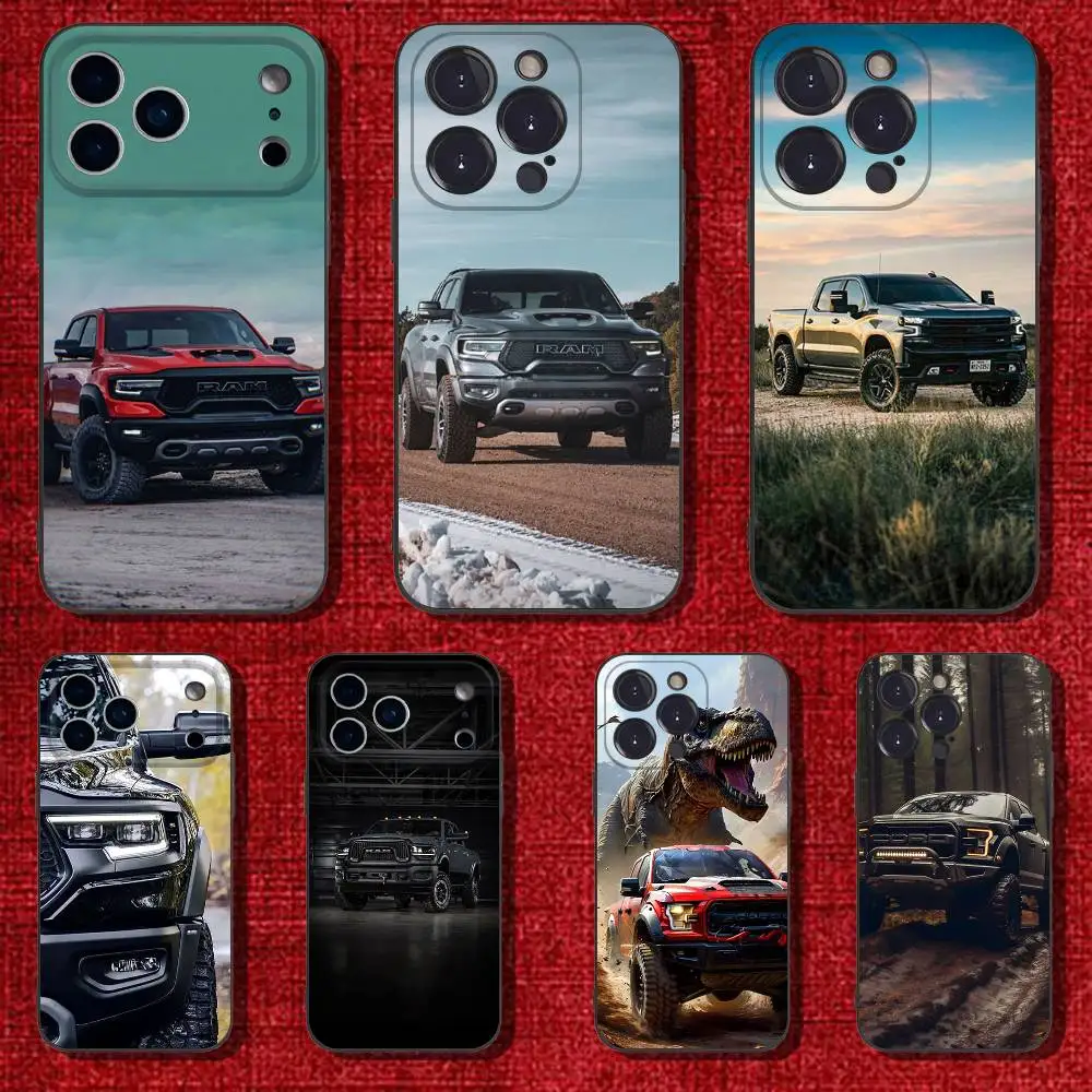 

Cool Car D-Dodge trx Phone Case For iPhone 17,16,15,14,13,12,Pro,Max,Plus,E,SE4,Air,Mini Black Soft Cover