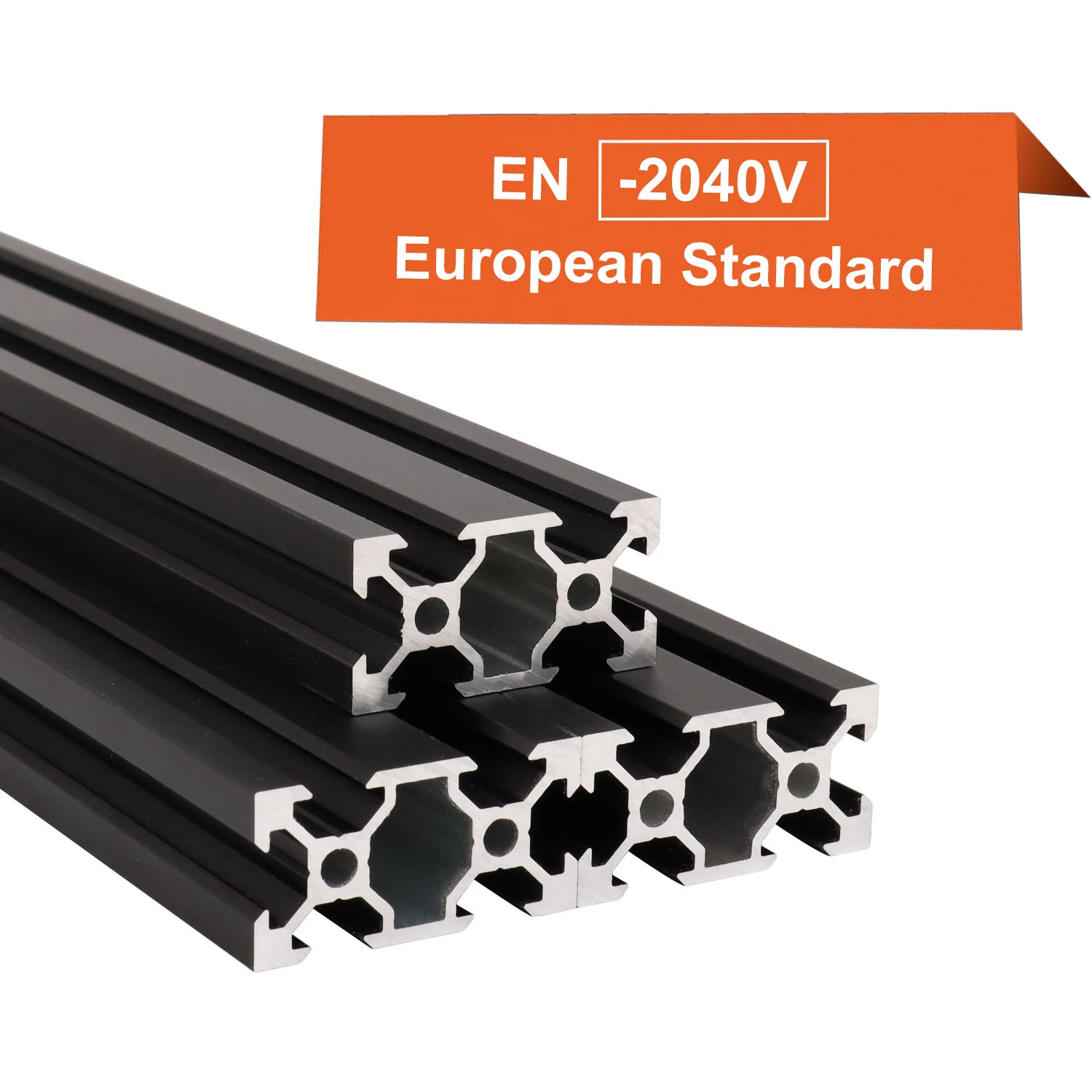 1PC  V-slot 2040 Black Anodized Aluminum Profile EU Standard  Extrusion 100-800mm Linear Rail for CNC 3D Printer Woodworking