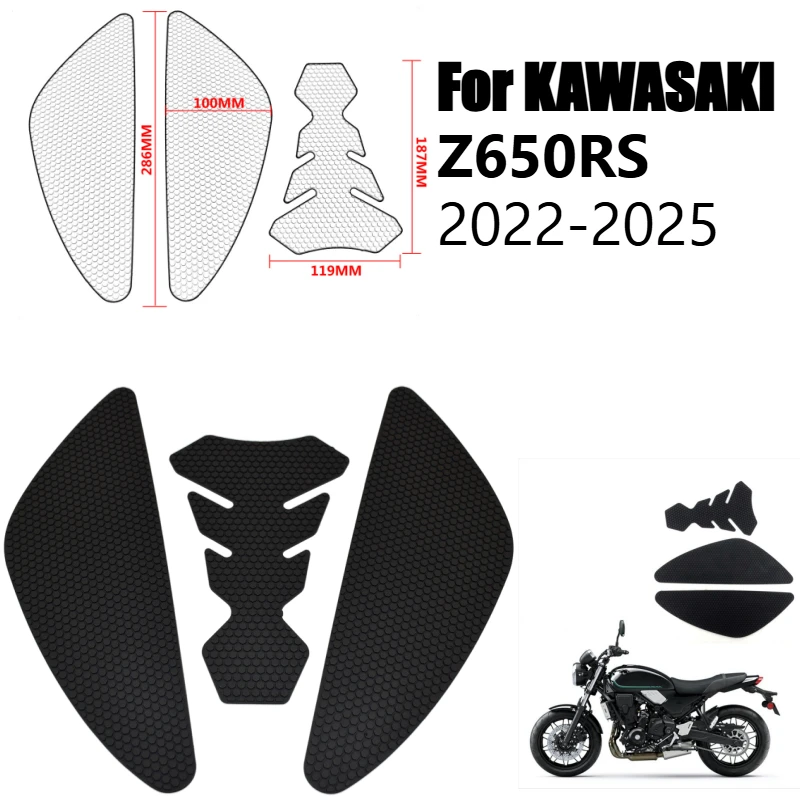 

For KAWASAKI Z650 RS Z650RS 2022 2023 2024 2025 Motorcycle Tank Pad Kit FuelTank Side Knee Traction Grip Anti Slip Pads