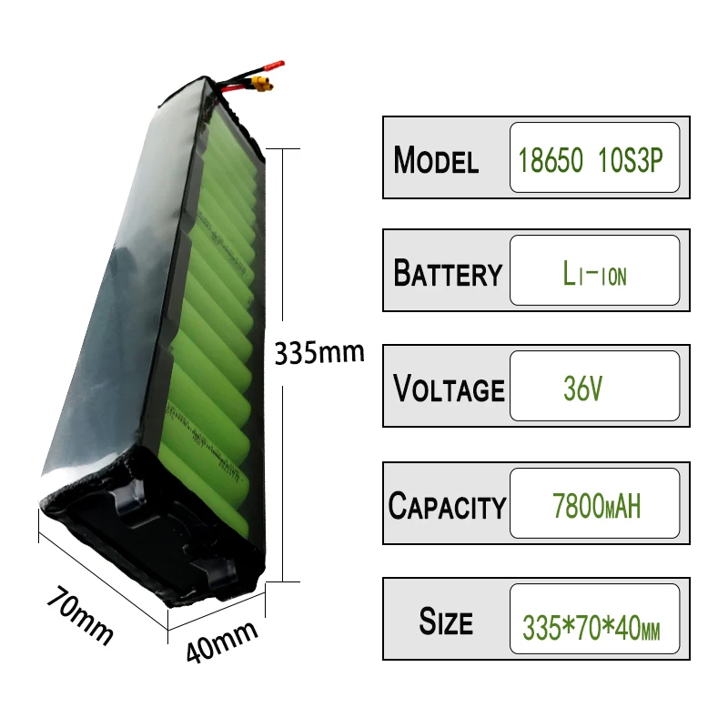 Imagem -05 - Bateria Li-ion para Scooter Elétrica Xiaomi Longo Alcance Proteção Bms Embutida M365 36v 7800mah