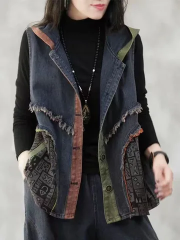 Женский джинсовый жилет LUO. TAO. FUSH  5XL