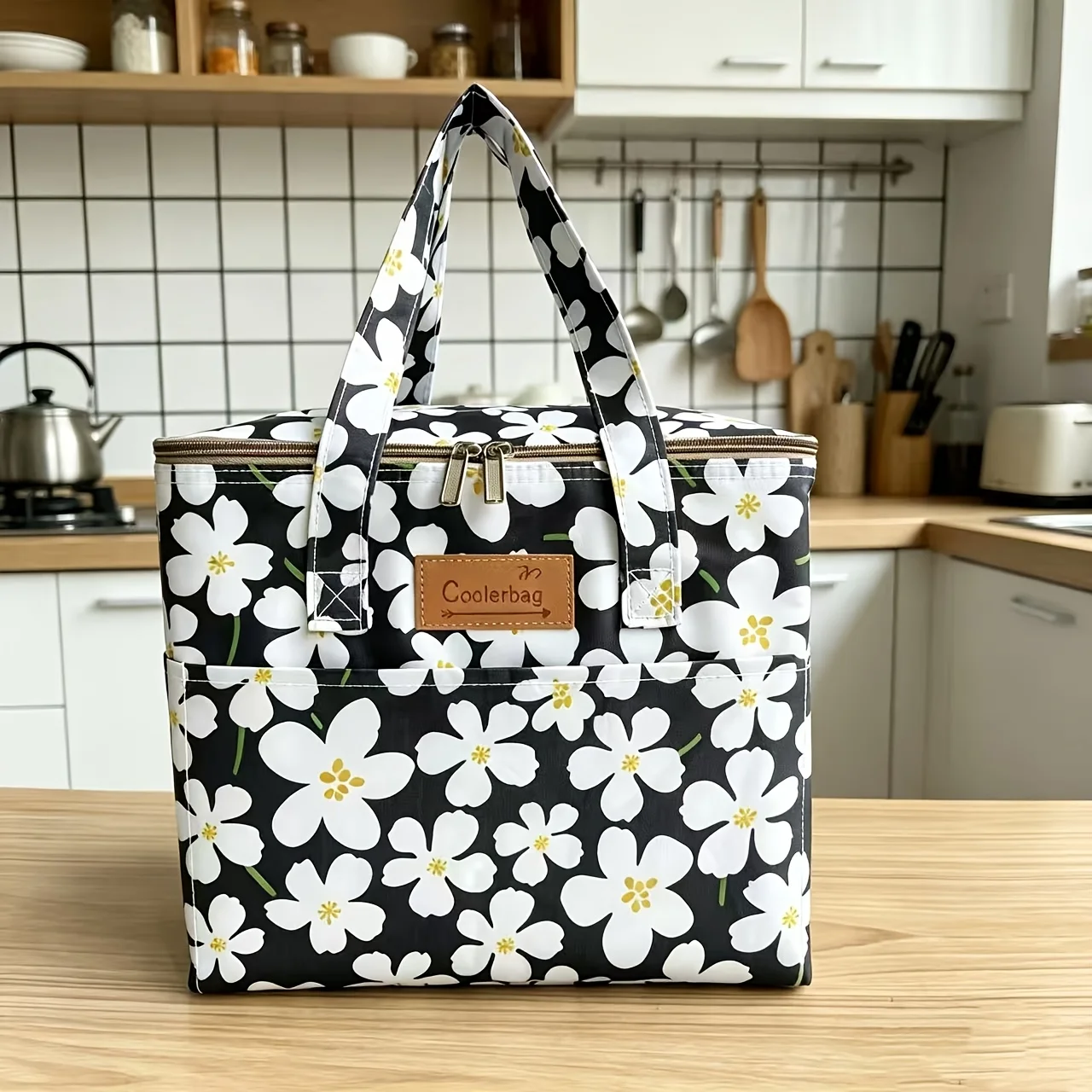 Tragbare Outdoor-Isoliertasche aus Bedrucktem Oxford-Stoff mit Vier Taschen, Große Kapazität Thermische Tragetasche Multifunktionale Aufbewahrungstasche – Detail 8