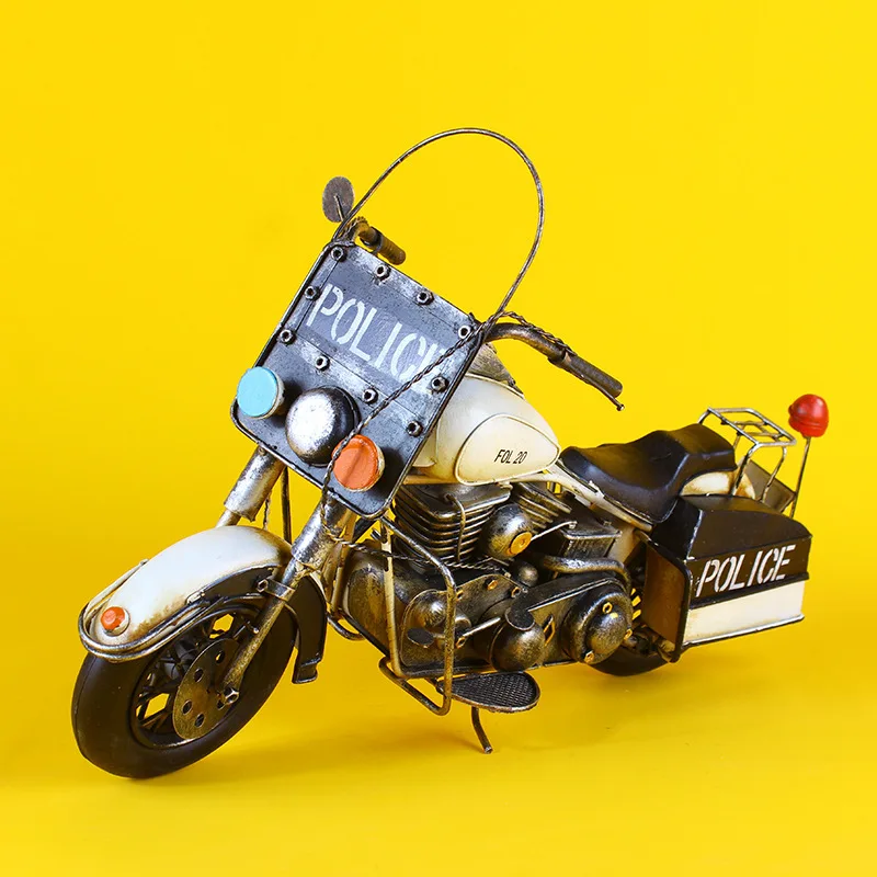 

Retro handmade wrought iron motorcycle home living room wine cabinet decoration ornament model creative handicraft decoration