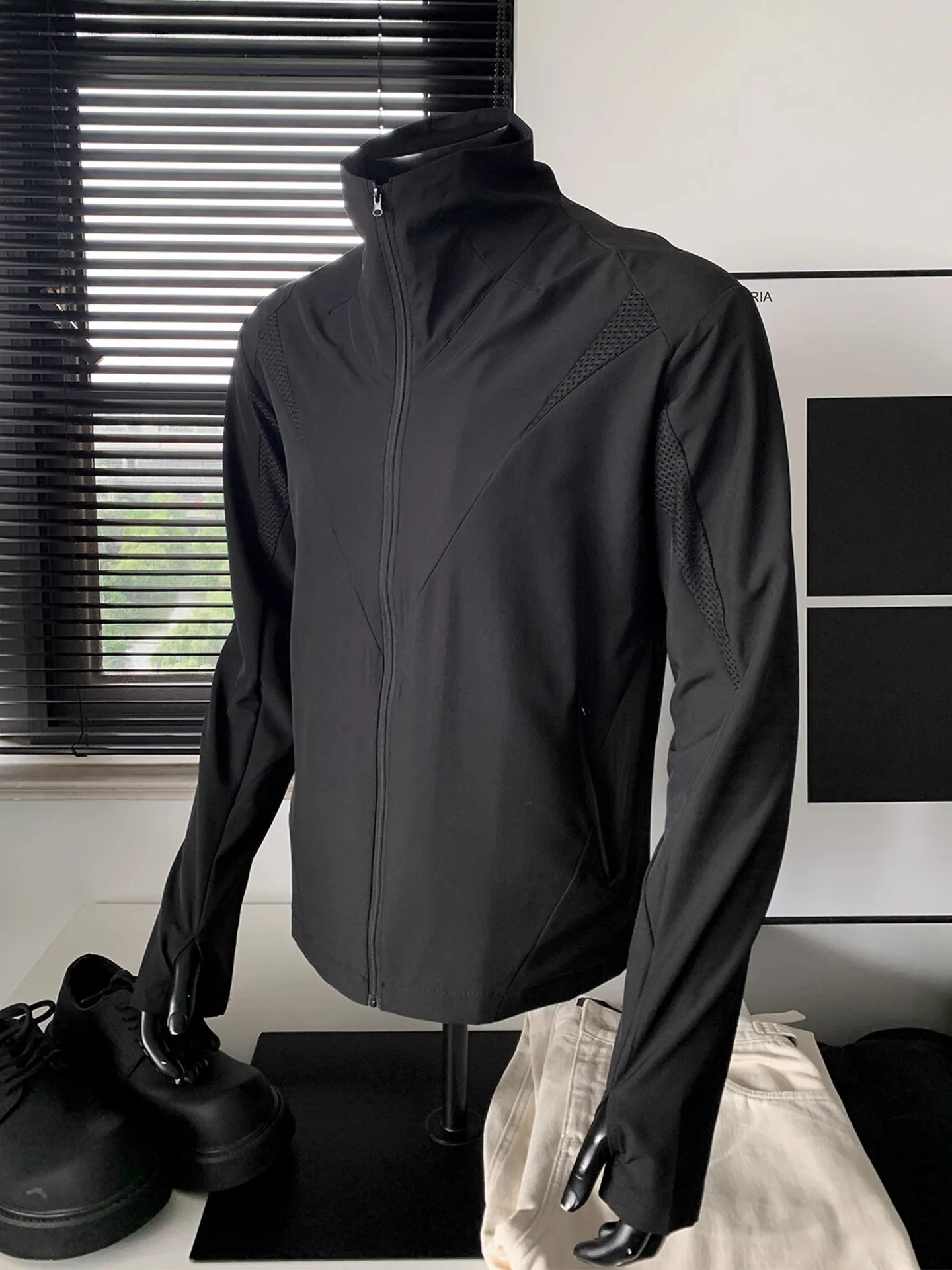 

Bla Me Splice Sun Protection Jaet Мужское летнее пальто из ледяного шелка Qui Dry для езды на велосипеде на открытом воздухе Куртка свободного покроя UPF50+