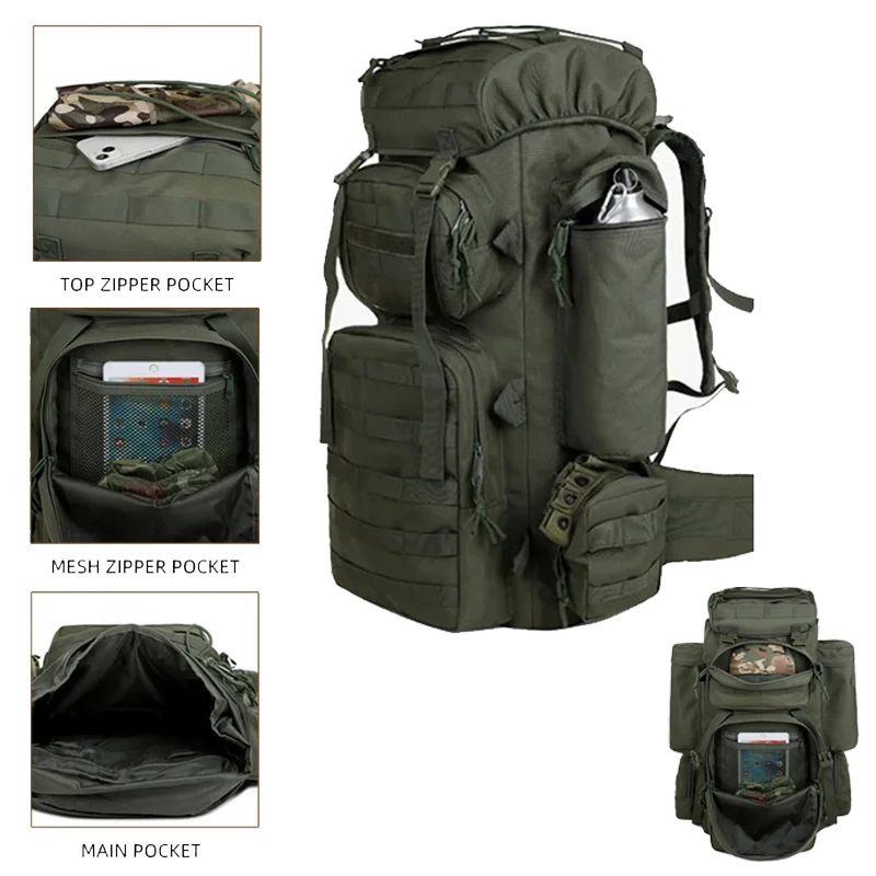 

Men Travel Hiking Camping Mountaineering Bag Large Climbing Backpack Multifunction Tactical Shoulder Molle Luggage Backpacks