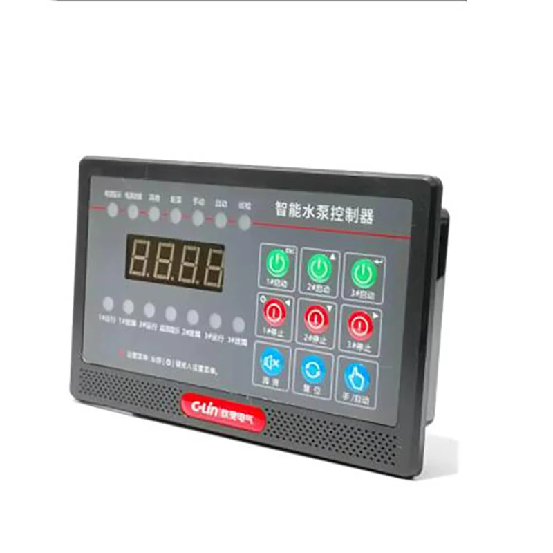 Digital screen intelligent water pump controller AK500-S3LP two in use, one backup control, and three sewage pump controllers