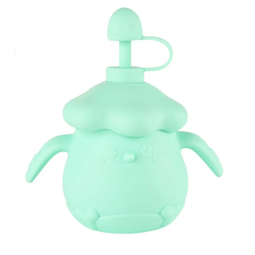

Creative Baby Training Cup Leakproof Soft Silicone Baby Silicone Feeding Cup Portable Double Handles Drinking Cups with Straws