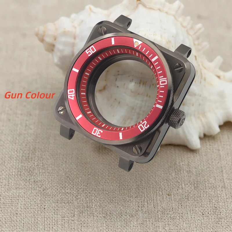 42-Millimeter SquareCase  Sapphire Glass Gun Color  Suitable For NH34, NH35, NH36, 7S26 4R Automatic Movements  Aviation Watch
