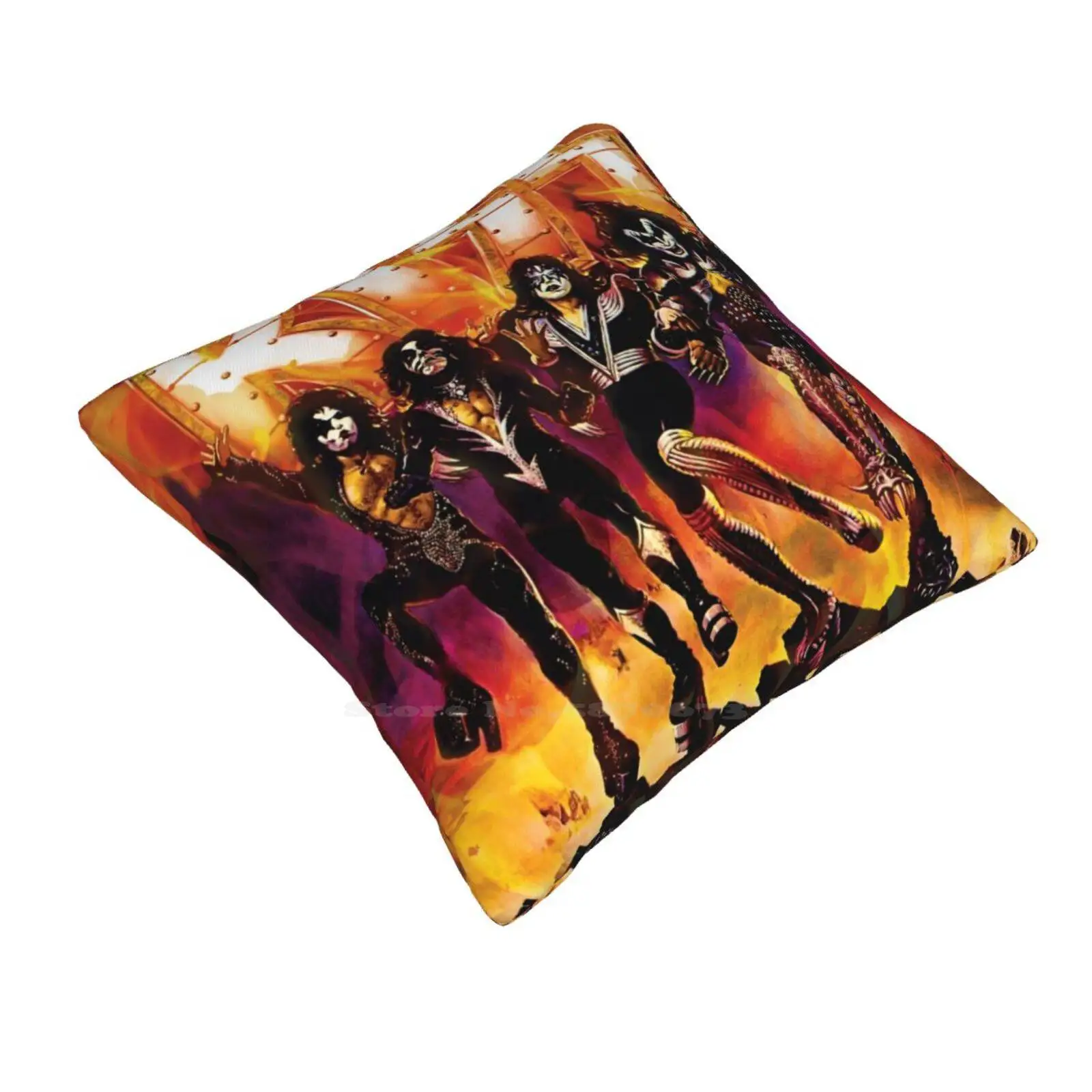 Kiss The Band-Rock Band Hard Rock Kiss Army Destroyer Home Sofa Car Waist Throw Pillowcase Kiss Fan Art Kiss Music Kiss Fanart