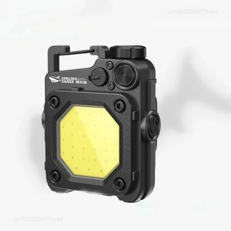 يبتسم القرش مصباح ليد جيب المفاتيح ضوء COB ضوء USB الشعلة القابلة لإعادة الشحن ضوء العمل مع المغناطيسي للمشي في الهواء الطلق الصيد #6
