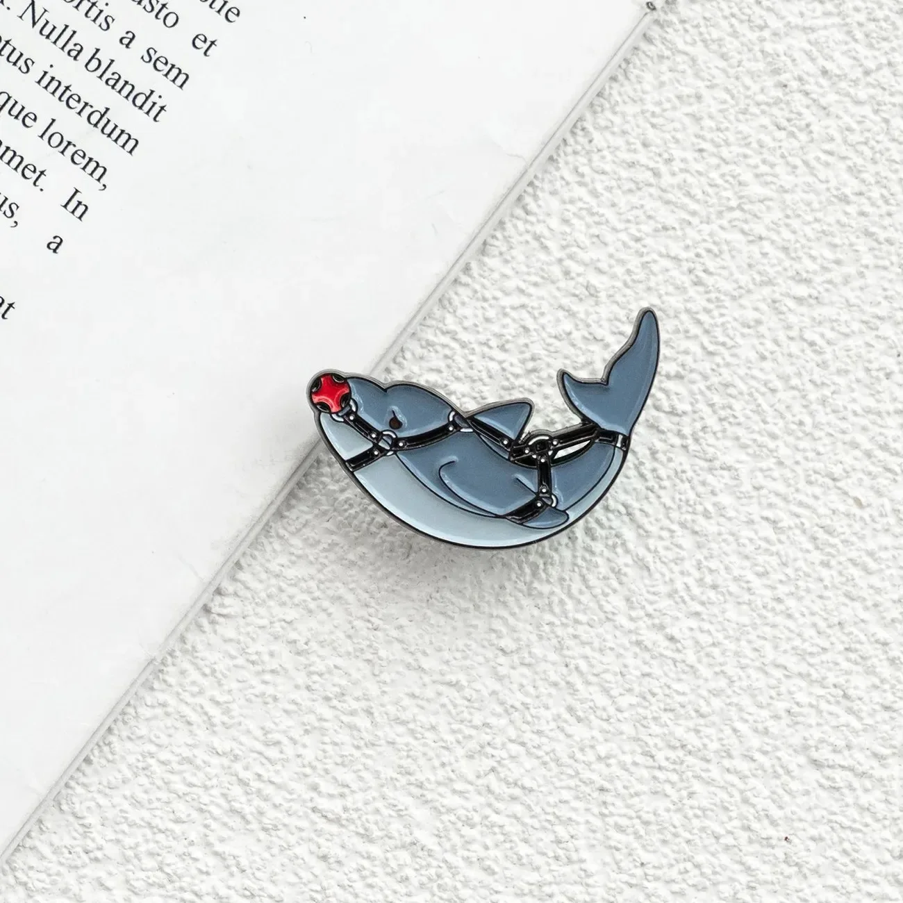 Cute Punk Shark Enamel Pin Alloy Brooch, Kawaii Gothic Animal Lapel Badge For Backpack Jacket Hat, Anime Jewelry Gift For Teens