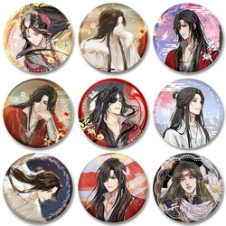 32/44/58mm Anime Heaven Official's Blessing Brooch Cartoon Figure Xie Lian Hua Cheng Lapel Pin Round Handmade Badge Jewelry Gift