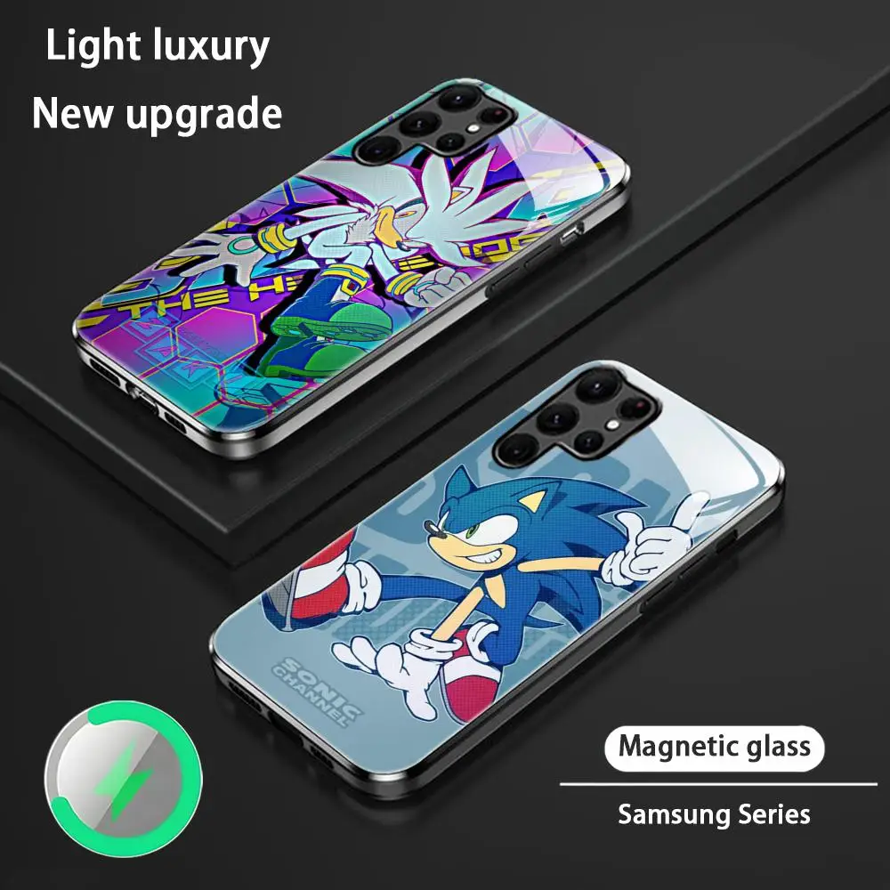 S-SonicES Cartoon H-HedgehogES Phone Case For Samsung S25 S24 S23 S22 S21 S20 Plus Ultra Note20 Glass Magnetic Case view 2