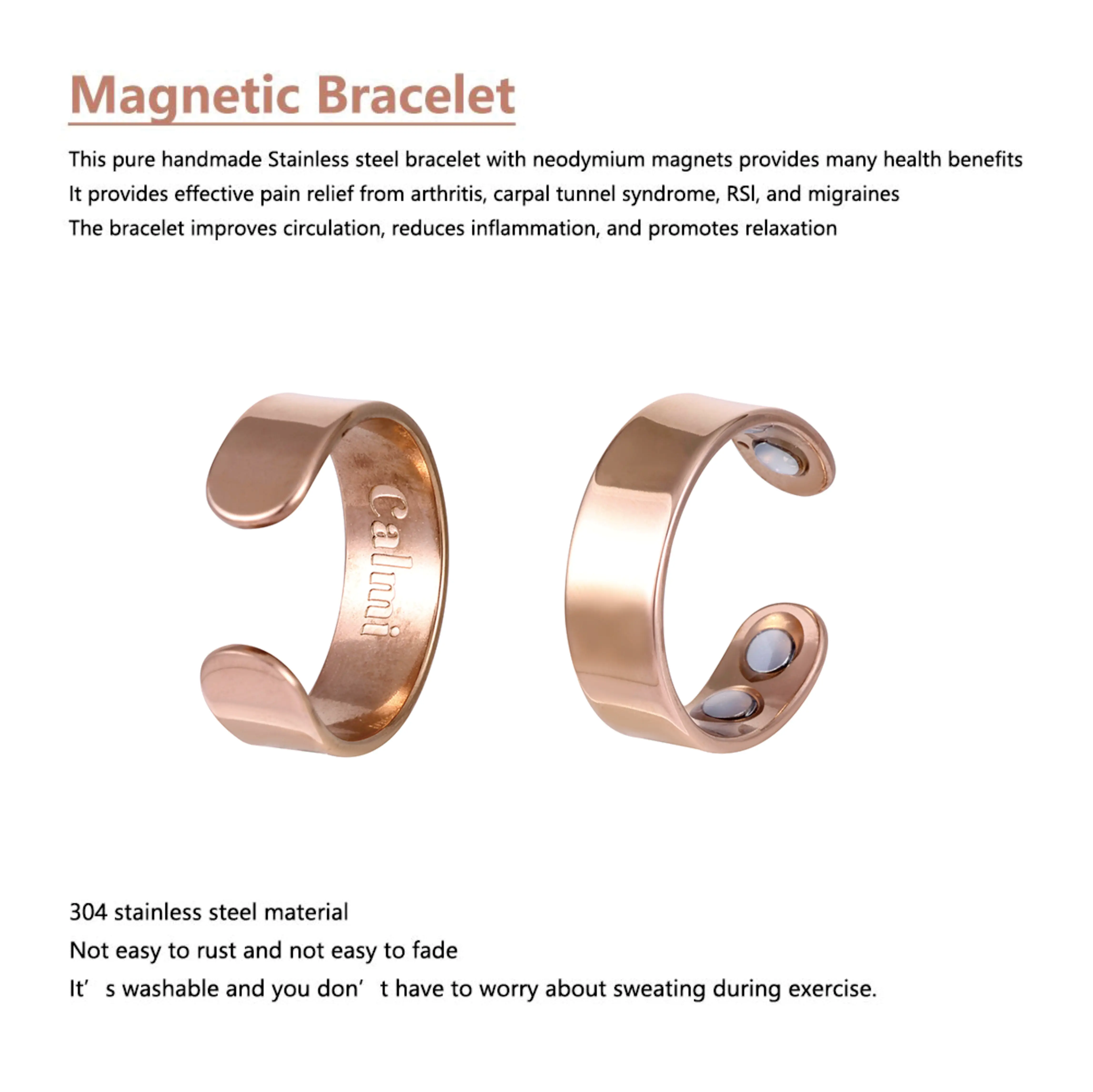 Huayue Cross-border New Stainless Steel Magnetic Ring, Magnetic Open Anti-snoring Ring, Double Magnetic Health Fashion Jewelry