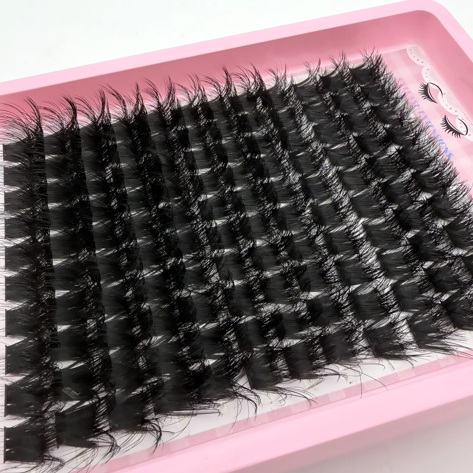 DIY Wimpernverlängerungs-Cluster 100D 8D Flauschig 0,07mm D-Curl 14-24mm Gemischte Einzelwimpern Einfach Anzuwenden für Anfänger Make-up-Tool – Detail 5
