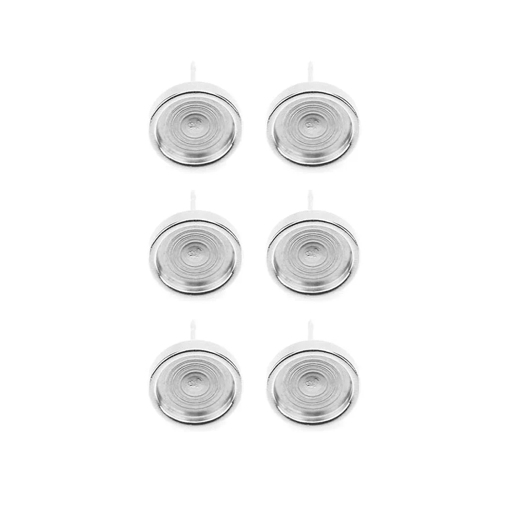 

20pcs Round Ear Studs Silver Stainless Steel Woman Earrings Metal Small Size Durable Comfortable Practical Accessories