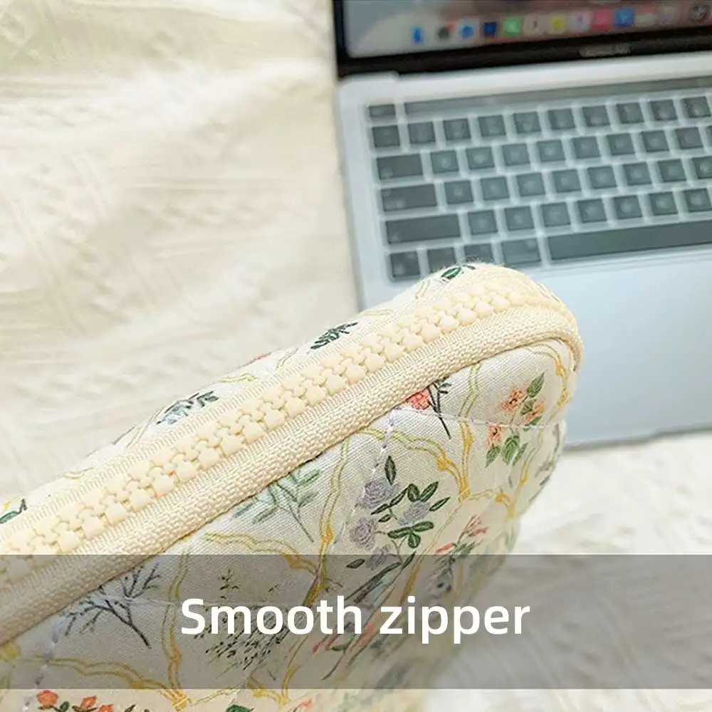 Flower Pattern Cute Laptop Sleeve Bag 11 13 14 15 Inch IPad A16 11th 10th Notebook Tablet Pouch Travel Carrying Bag
