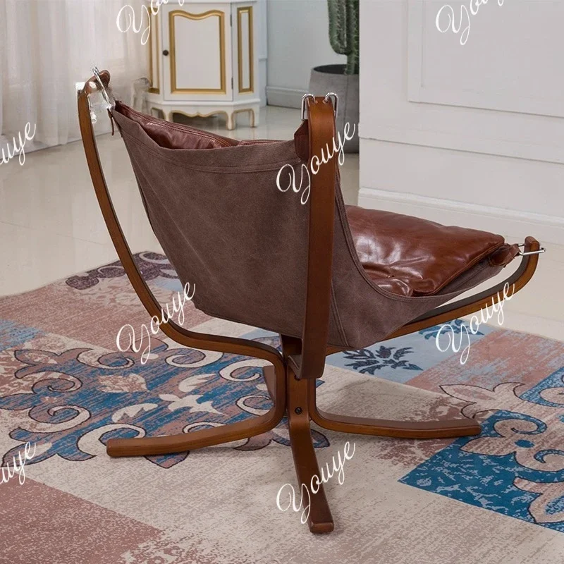 H XS American Single Sofa Lazy Leisure Chair Custom Bedroom Living Room Solid Wood Italian Light Luxury Simple Study Chair