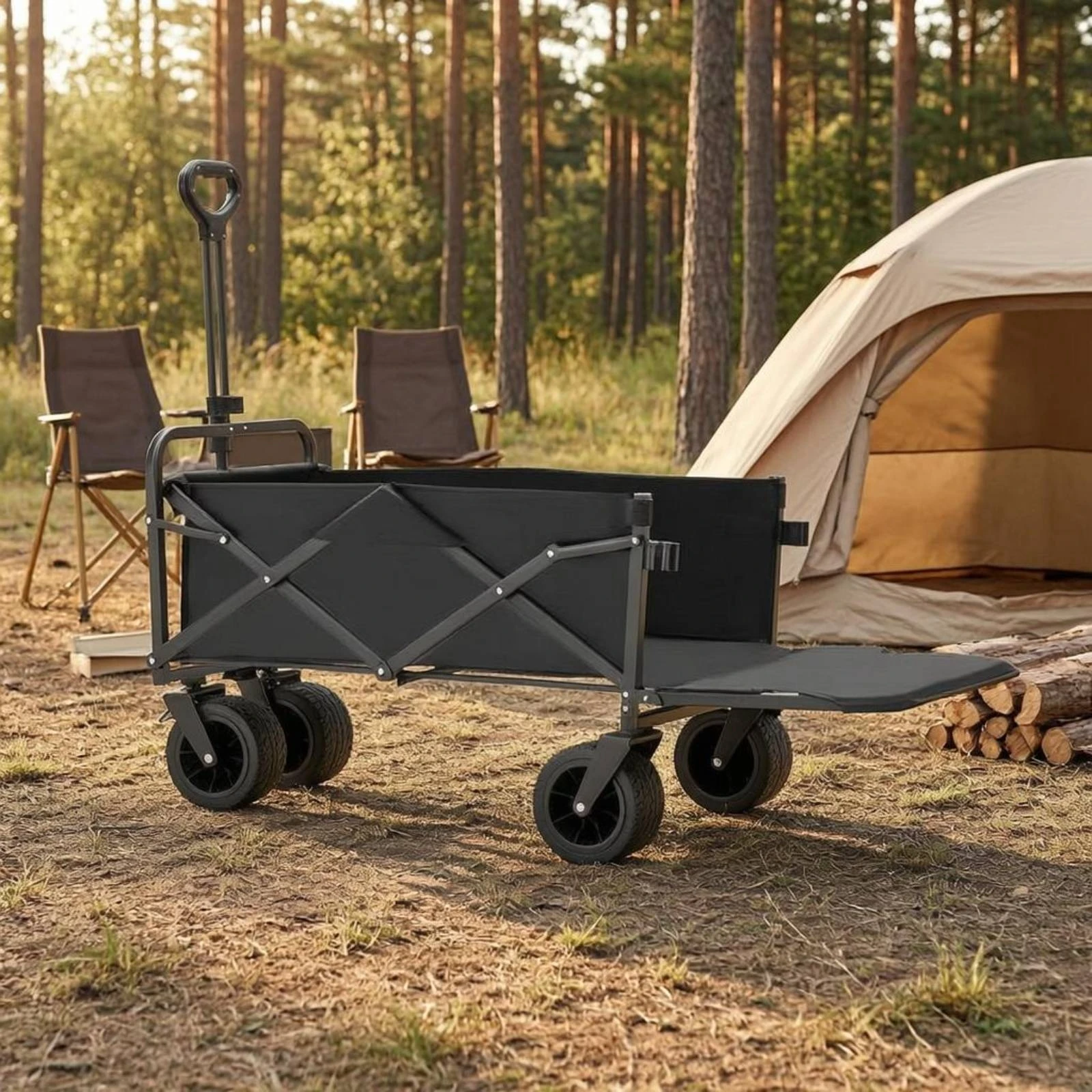 折りたたみ式キャンプワゴン 強化型ヘビーデューティー折りたた - Jinli Outdoor Camping のレビューと価格