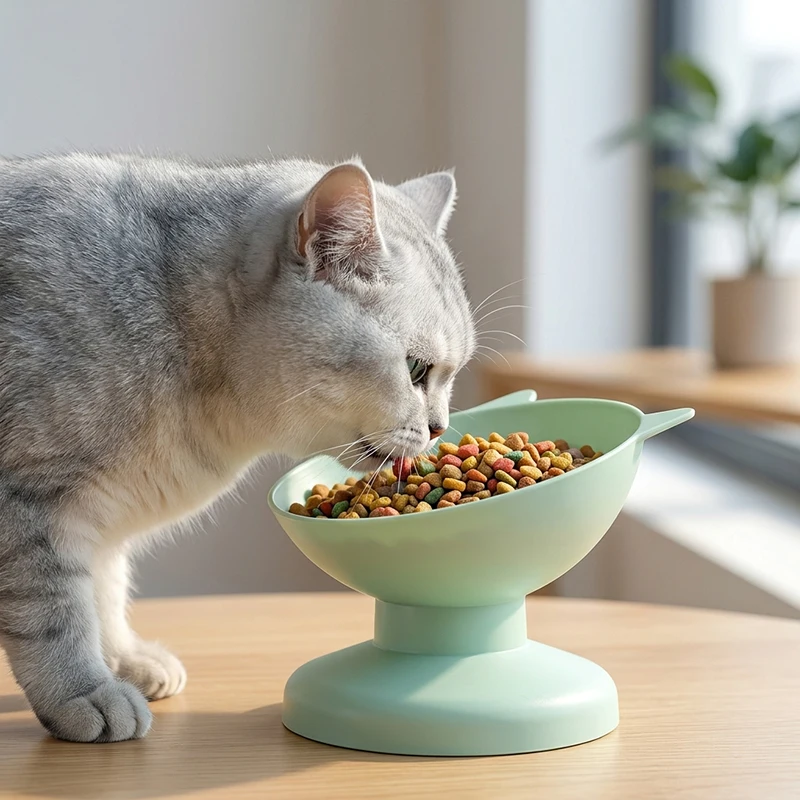 

Pawbient Elevated Cat Dog Bowl Anti-Tip 15° Tilted Raised High Foot Neck Guard Food Water Feeder Puppy Kitten Pet Supplies