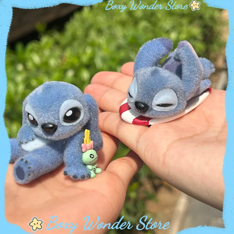 

Genuine Disney Stitch By Your Side Series Flocking Mini Blind Box Trendy Collectible Figurines Desktop Ornaments Kawaii Gift Hot
