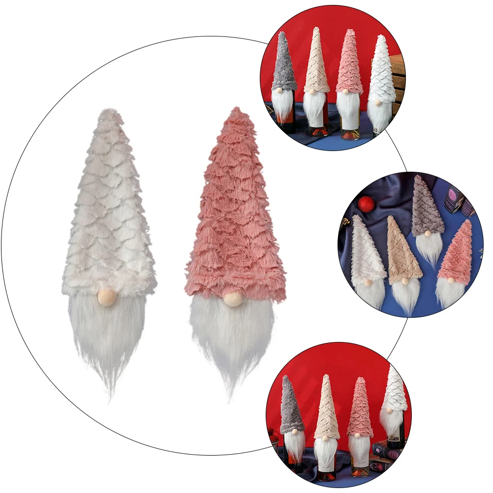 

4pcs No Face Old Man Cover Gnome Wine Bottle Protector Christmas Party Decor Red Wine Bottle Covers Kitchen Bar Tools