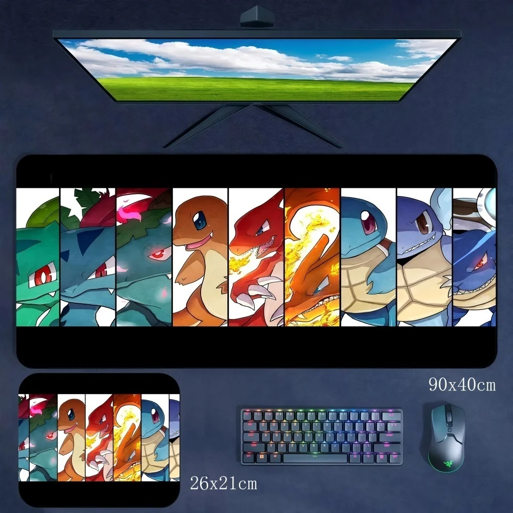 New Fashionable Mouse Pad Boys Anime Pokémon Rubber Mouse Pad Large Size Gaming Non-Slip Keyboard Mouse Pad Computer Accessories