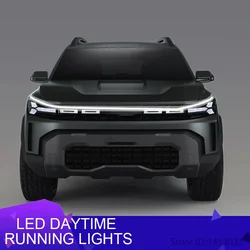 For Dacia duster logan sandero stepway Lodgy DRL Scanning Light Car Hood Daytime Running Light LED Strip Accessories 12V 1.5m