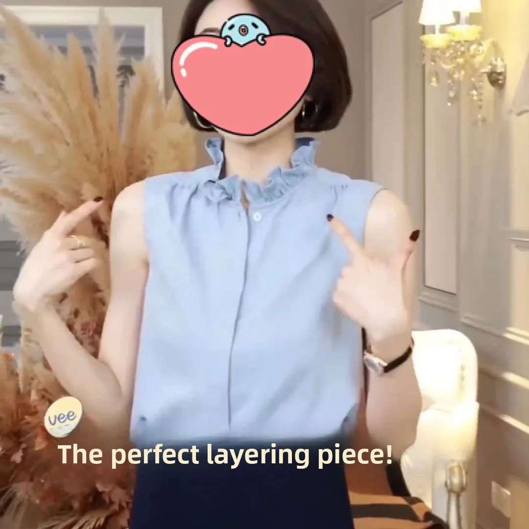 

Chic Korean Style Sleeveless Vest Casual Loose Fit Belly Covering Women's Top Inner Wear Fashion Trend Spring Autumn