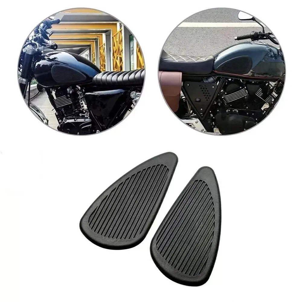 

1pair Motorcycle Fuel Tank Pad Rubber Black Fuel Tank Side Knee Protection Pad Knee Protectors Pad Motorbike Accessory