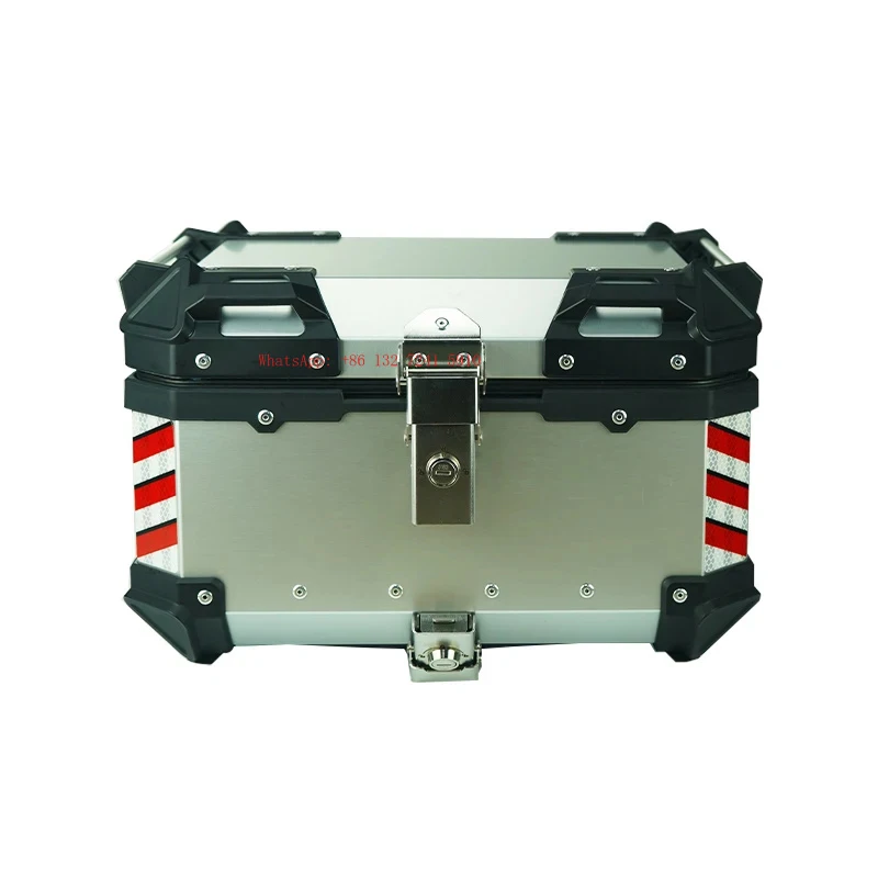 

Hongsheng Products Motorcycle Top Box 35l Silver Helmet Storage Box Universal Aluminum Case Alloy Tail Box