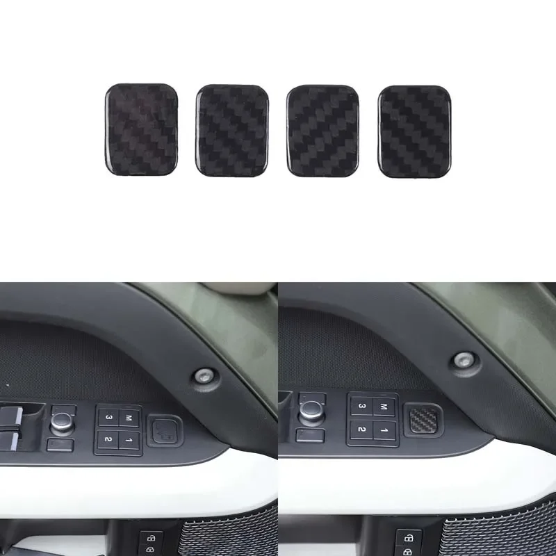 Real Carbon Fiber For Land Rover Defender 90 110 130 2020-2025+ Car Glass Lift Groove Decorative Stickers Interior Accessories
